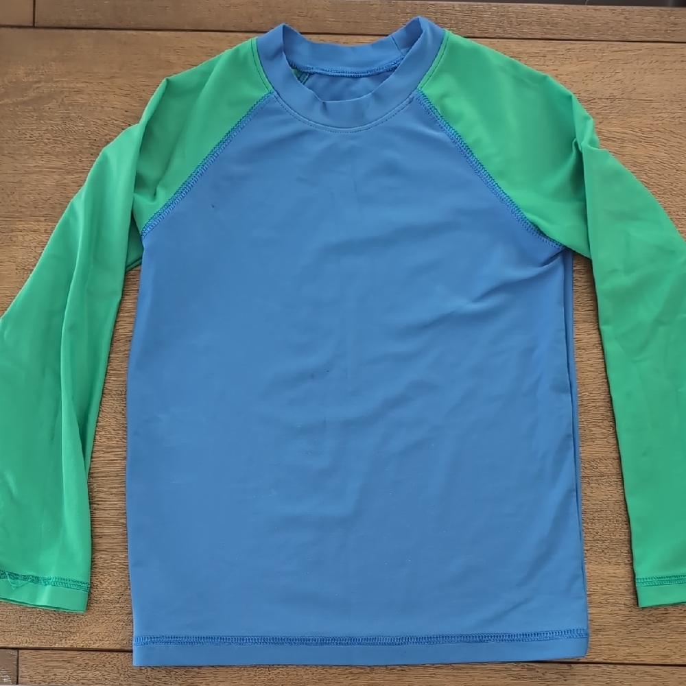 Primary Kids Swim Rashguard - Blue and Green